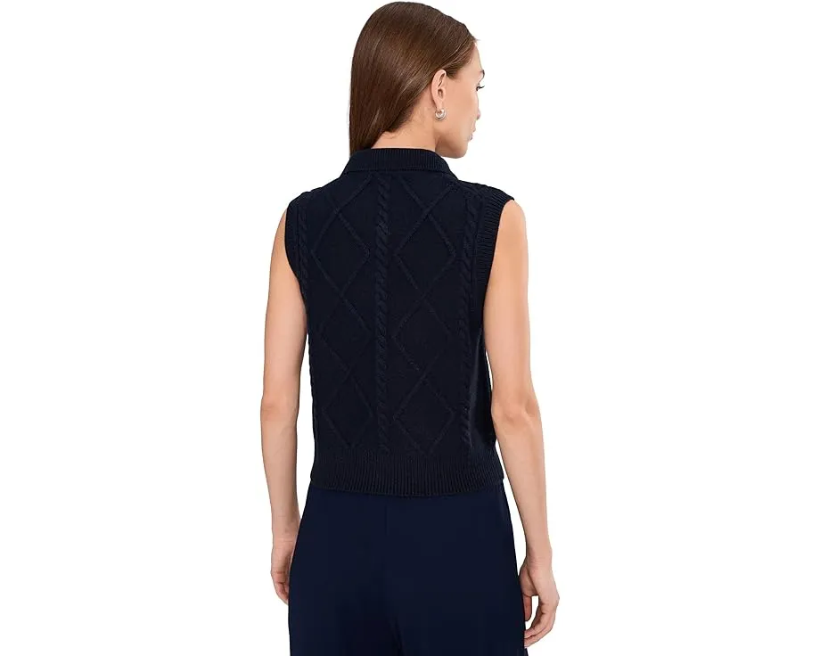 Vince Жилет поло с ажурным узором из шерсти и хлопка