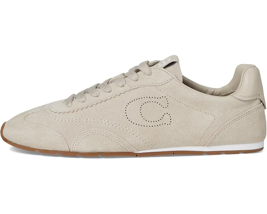 Кроссовки Flat с верхом из замши и фирменным язычком от COACH