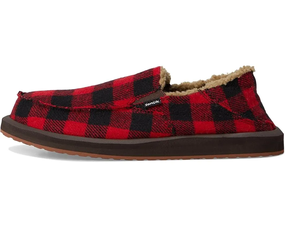 Лоферы Sanuk Donny Buffalo Chill с фланелевым верхом и стелькой Soft Top