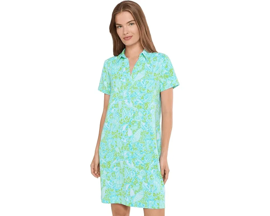 Lilly Pulitzer короткое платье Dune с защитой UPF 50 и отложным воротником