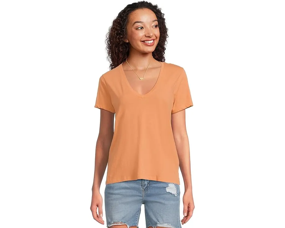 Madewell Northside V-Neck Tee из 100% хлопка с прямым подолом