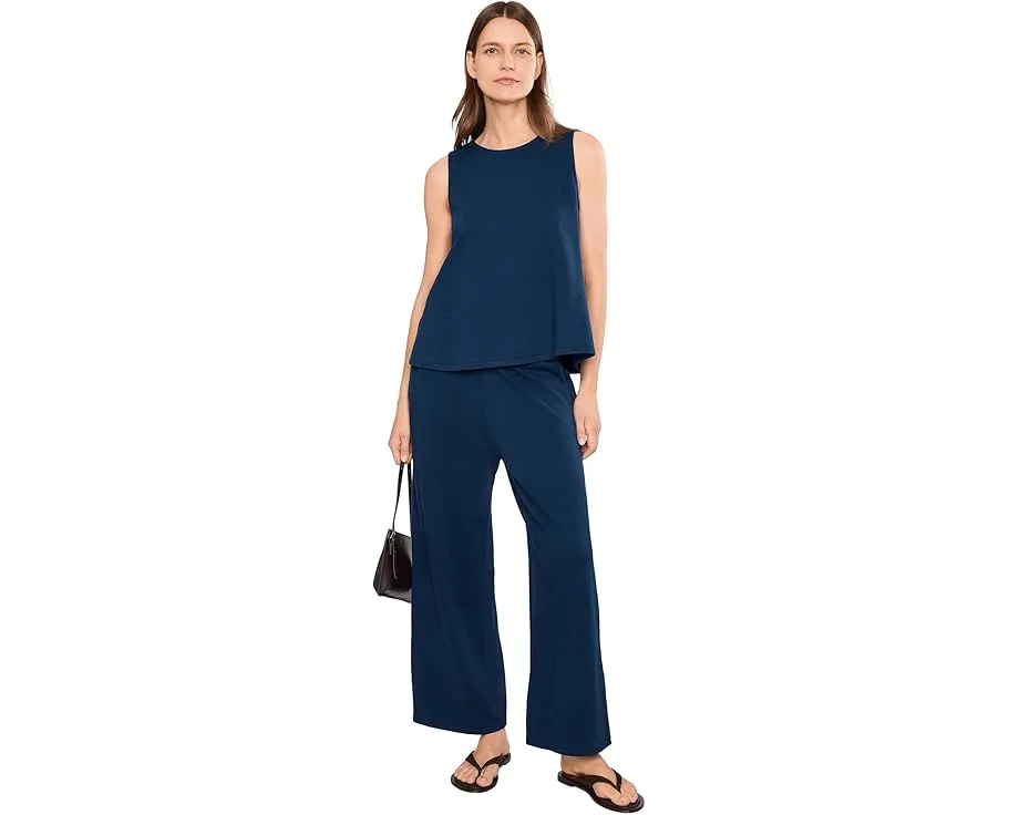Топ Eileen Fisher Garment Dyed Terry Crew Neck глубокого синего цвета