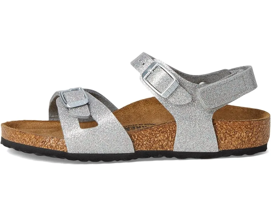 Сандалии Birkenstock Kids Rio Hook and Loop с блестками и регулируемыми ремешками