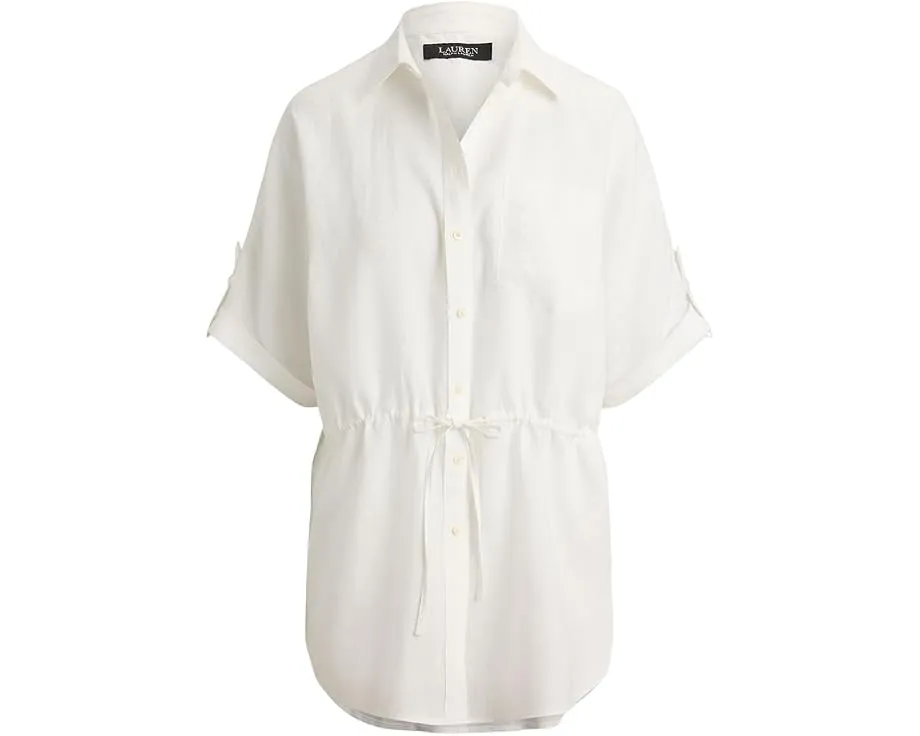 Туника Linen Roll-Tab Sleeve Tunic из льна с завязками Lauren Ralph Lauren