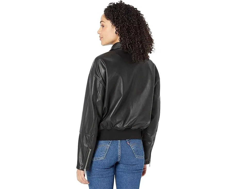 Кожаная куртка-бомбер Laydown с отложным воротником Levi's