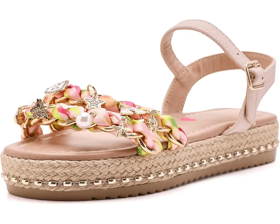 Детские сандалии Steve Madden Gizmo с плетеными ленточными бретелями и жемчужным декором