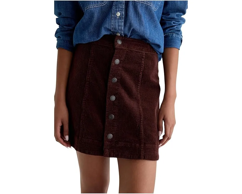 Мини-юбка Evie A Line из хлопковой ткани с металлическими пуговицами AG Jeans