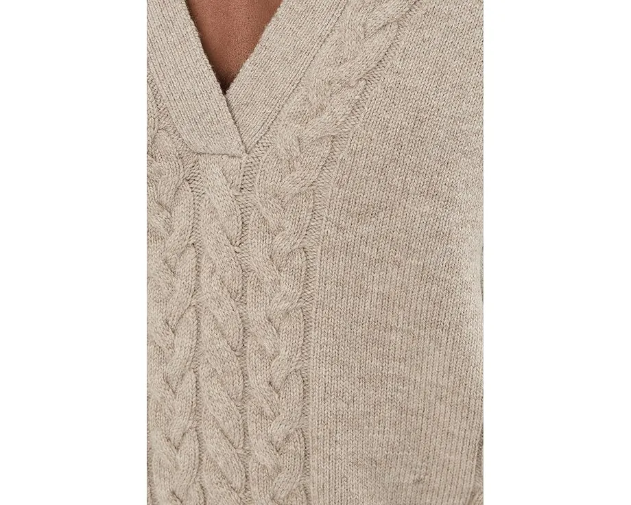 Свитер поло Jet Set Polo Sweater с кабельной вязкой и длинными рукавами