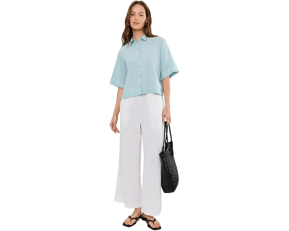 Рубашка Eileen Fisher из органического льна с классическим воротником