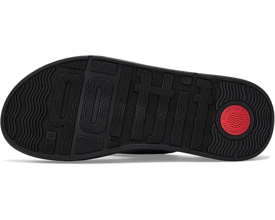 Сандалии FitFlop F Mode Toe Post из денима с кристаллами Hotfix