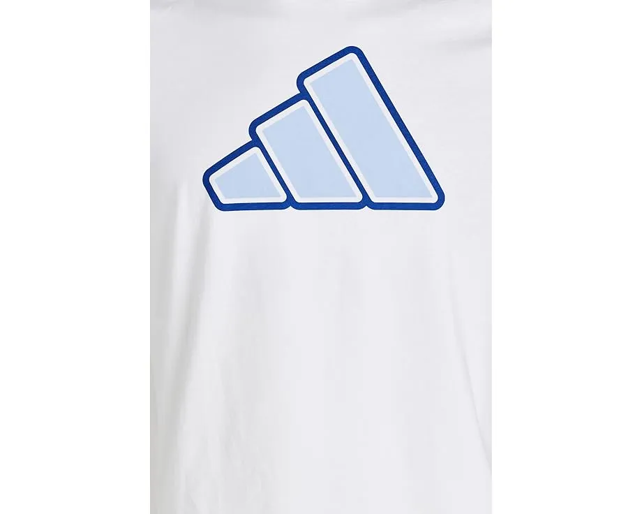 Футболка adidas Kids Two Color Logo с двухцветным логотипом и круглым вырезом