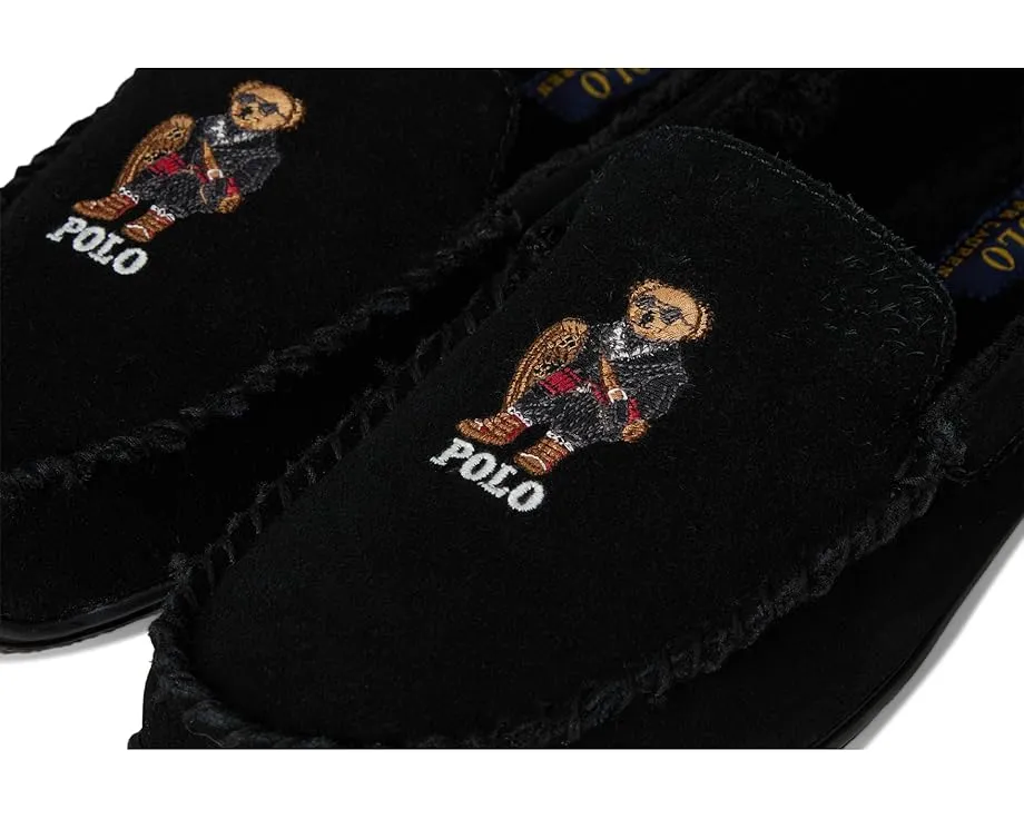 Polo Ralph Lauren тапочки Brenan Bear Moc из замша с вышитым медведем