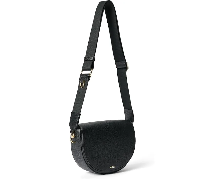 Сумка через плечо ECCO Saddle Bag из черной тесненой кожи