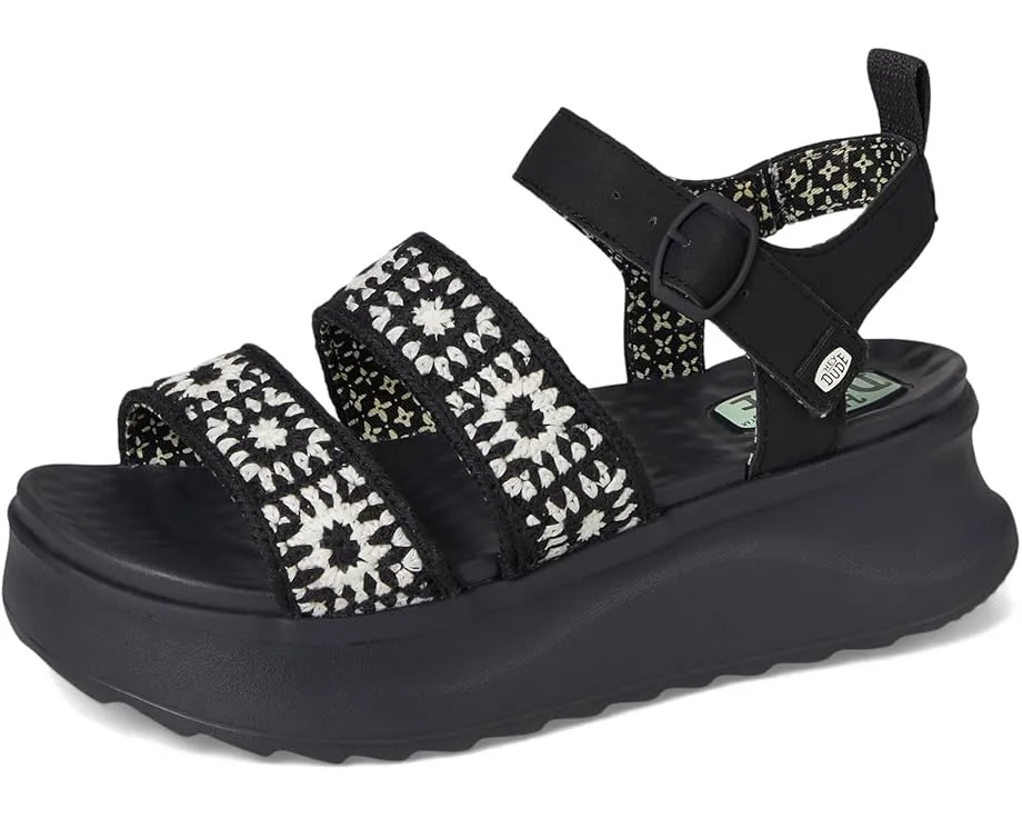 Сандалии Hey Dude Delray Buckle Cottage Crochet с пряжкой и принтованной подкладкой