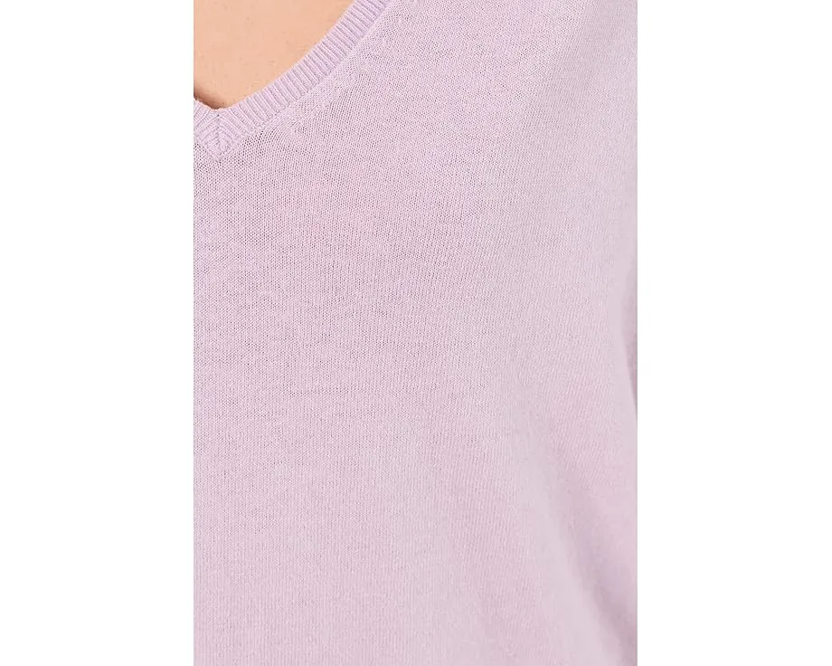 Свитер Lilla P с V-образным вырезом и рукавами-кимоно из тонкой хлопковой смеси