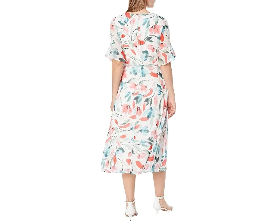 DKNY короткое платье с оберткой и коротким рукавом