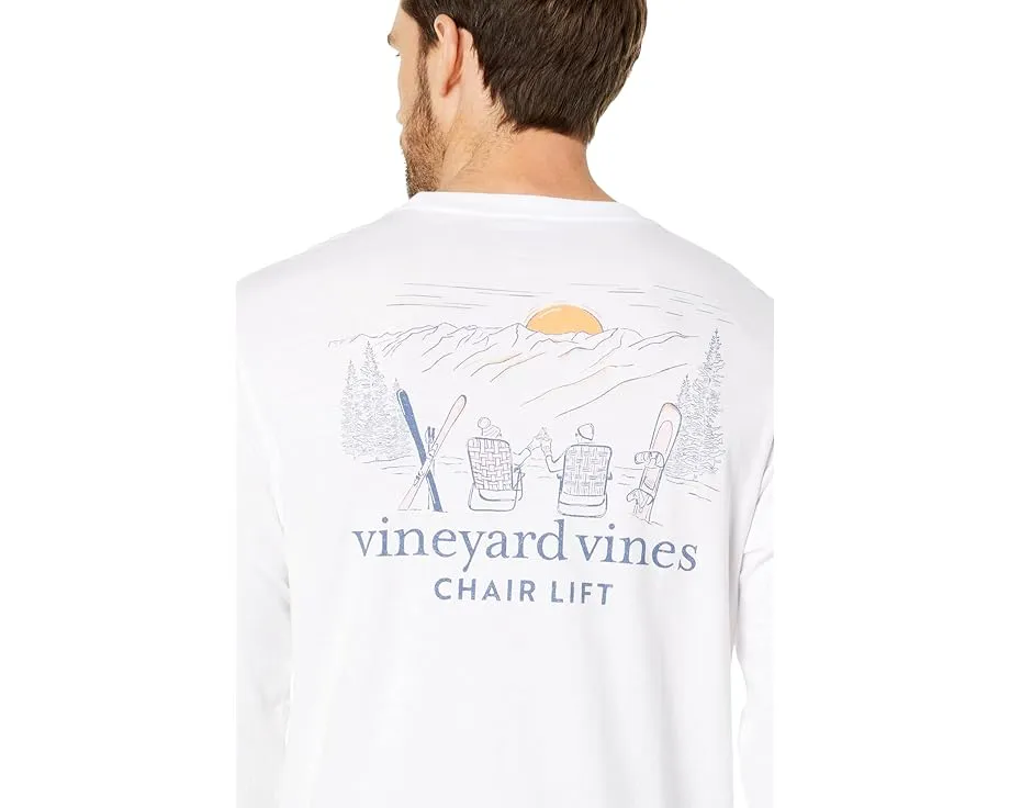 Vineyard Vines Футболка Chair Lift с длинным рукавом и накладным карманом
