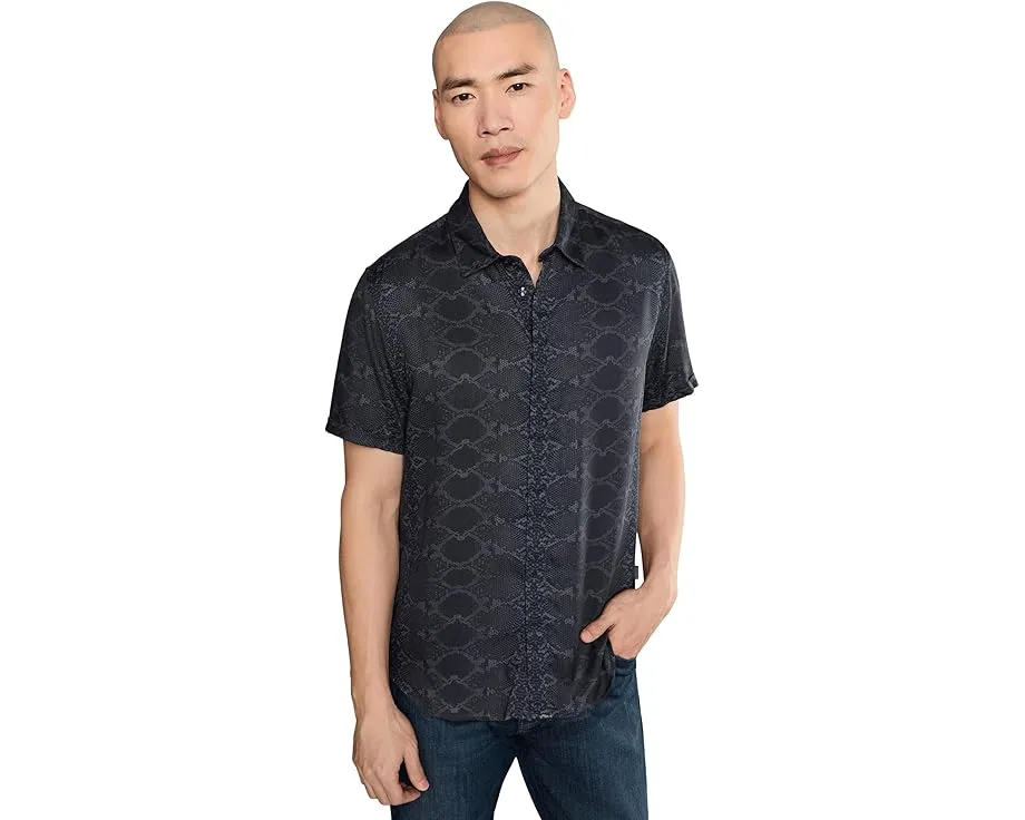 Рубашка John Varvatos Loren с коротким рукавом в черном цвете