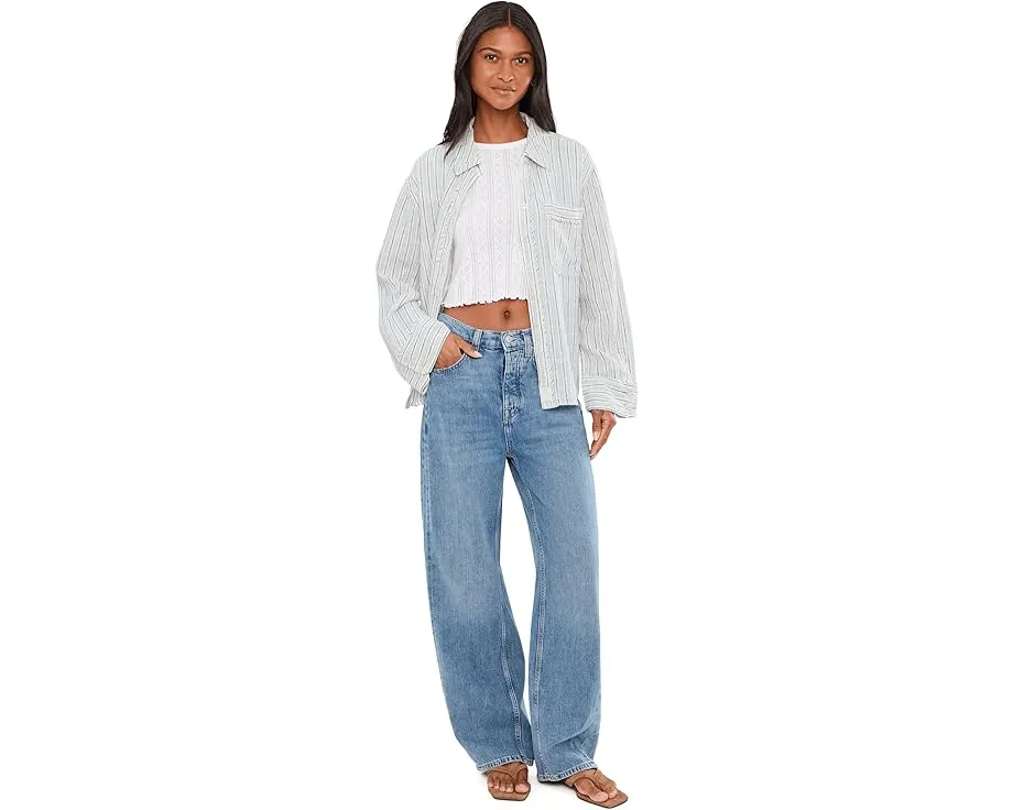 Free People полосатая льняная рубашка Laurel
