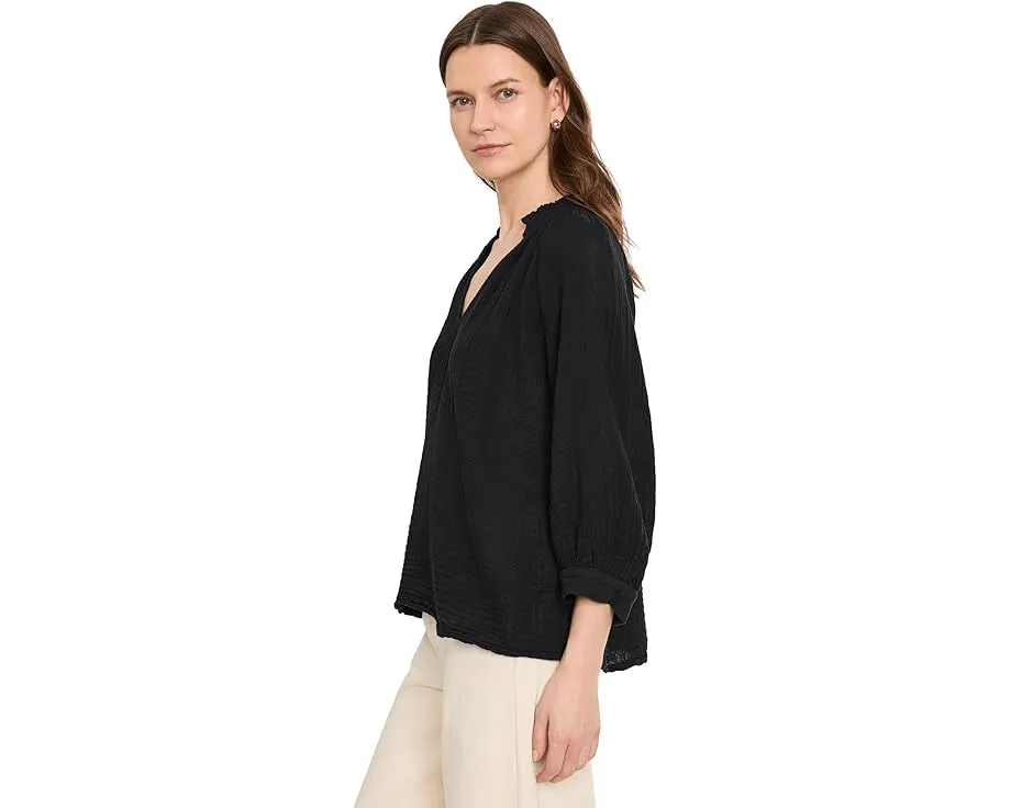 Топ Michael Stars Kali с рукавом 3/4 и рюшами на V-образном вырезе