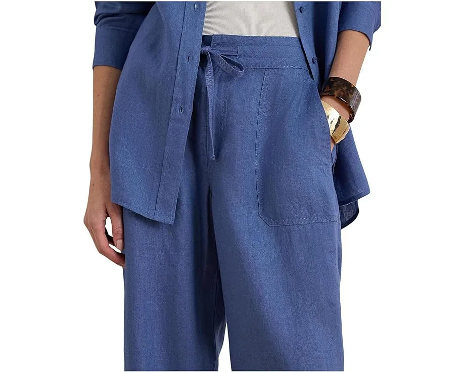 Широкие брюки из льна с эластичным поясом от Lauren Ralph Lauren