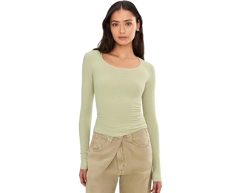 Лонгслив Free People Love Letter из мягкой ткани с круглым вырезом