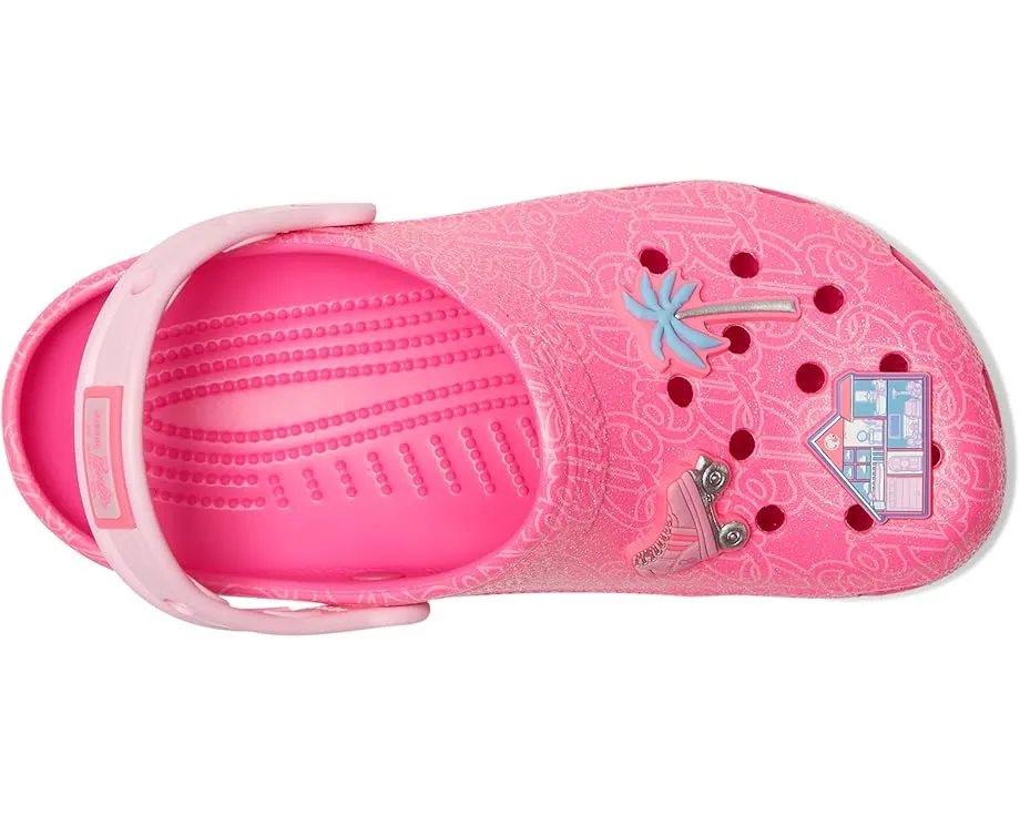 Детские кроксы Crocs Kids Classic Barbie с монограммой и аксессуарами
