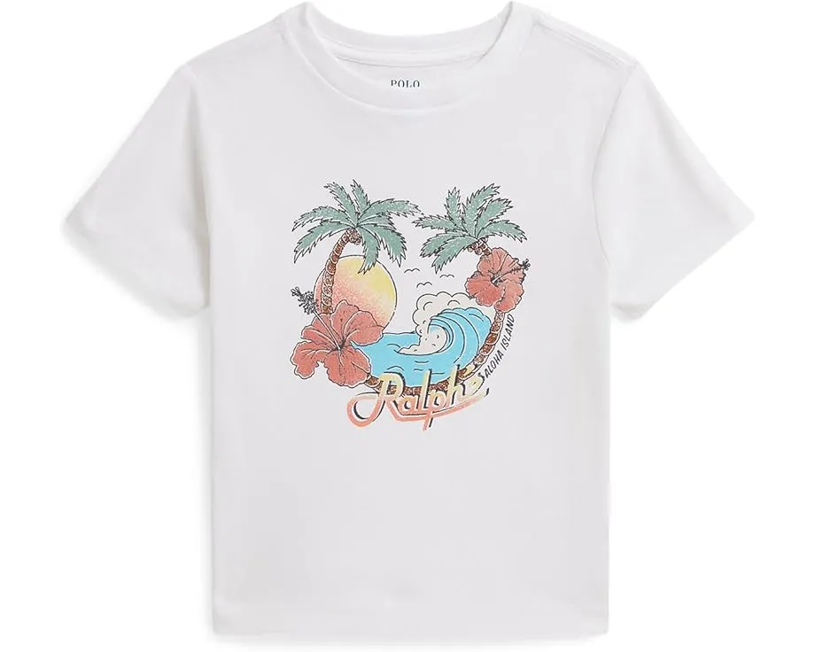 Футболка Polo Ralph Lauren Kids с графическим принтом из хлопкового джерси