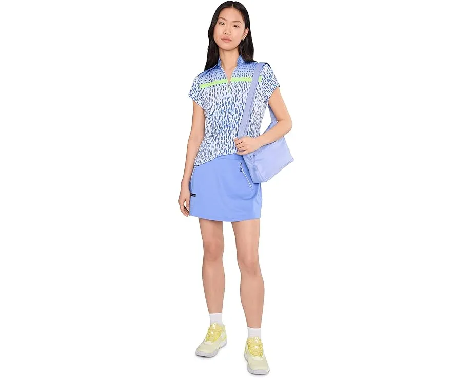 Женский топ Jamie Sadock с коротким рукавом воротником стойкой и молнией спереди