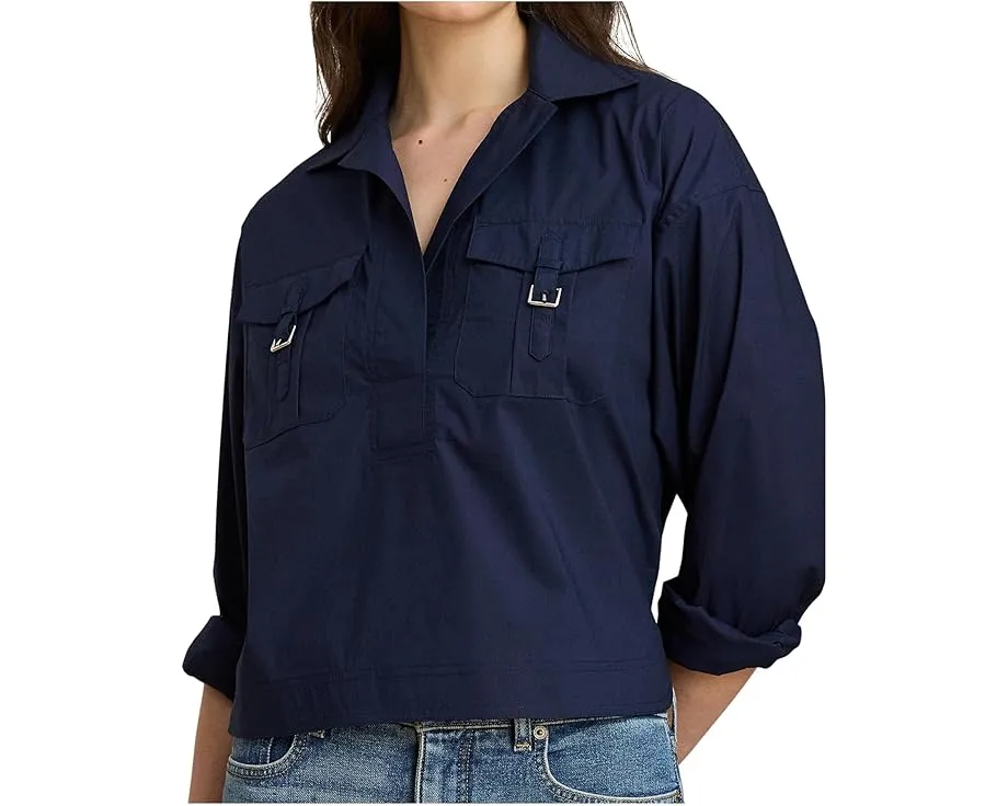 Рубашка из смесового хлопка с отделкой под пряжку Lauren Ralph Lauren