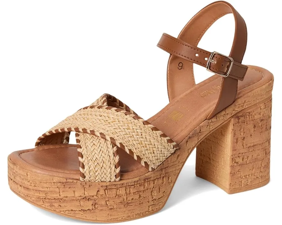 Босоножки Bravo на платформе с перекрещивающимися ремешками из рафии от Seychelles