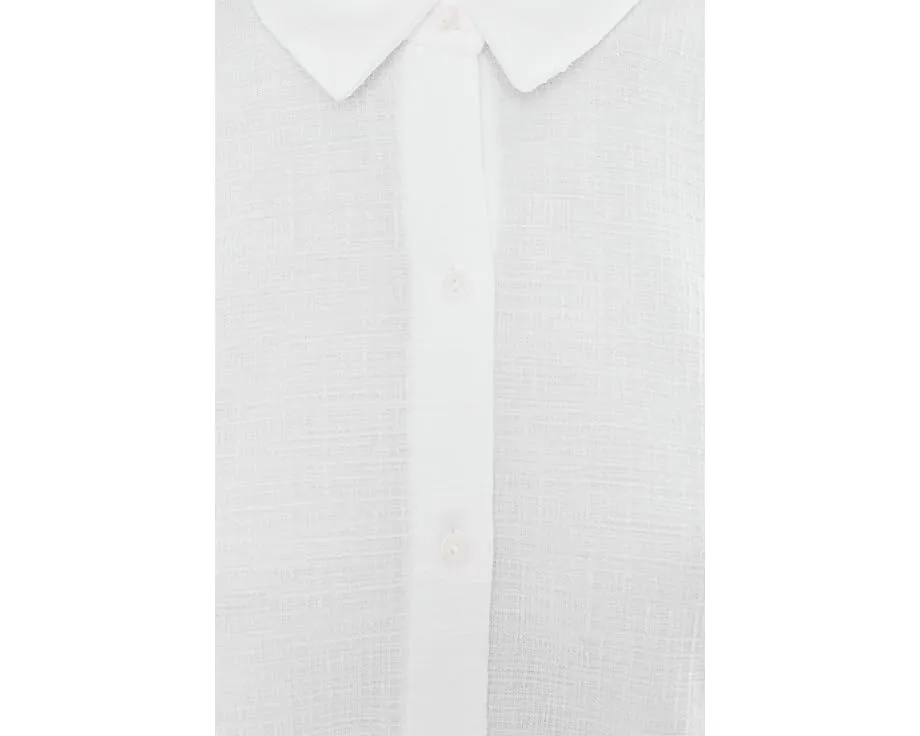 Рубашка Eileen Fisher из стрейч-джерси с перекрестным переплетением и классическим воротником