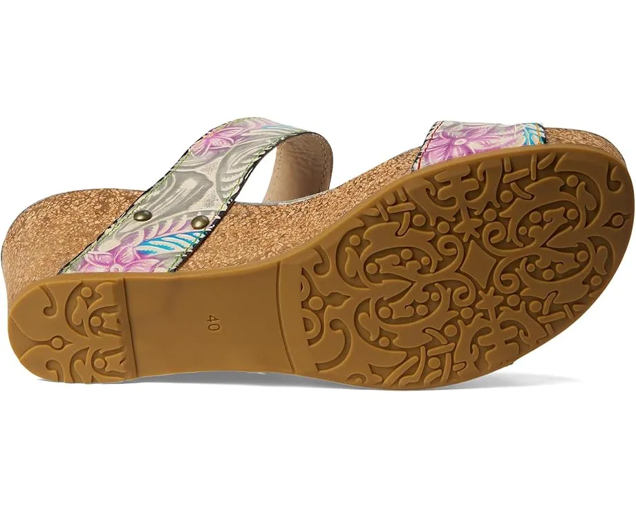 Сандалии Moai с асимметричным цветочным принтом и застежкой на липучке