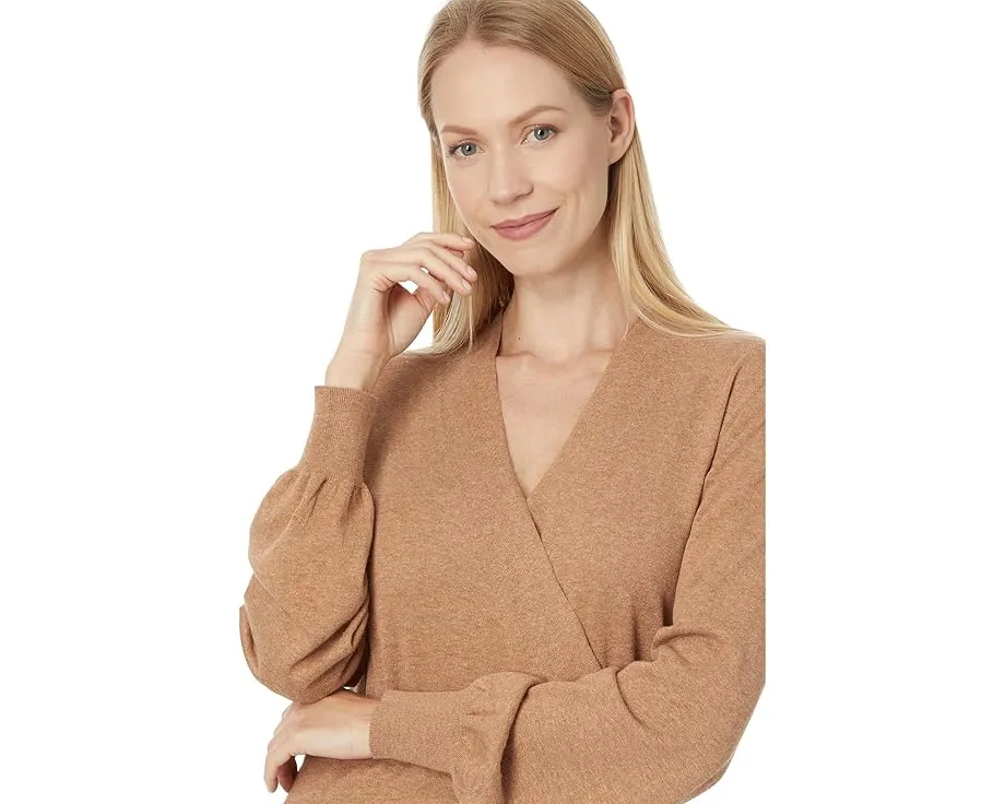 Свитер Lilla P Long Sleeve Surplice с V-образным вырезом и перекрестным передом