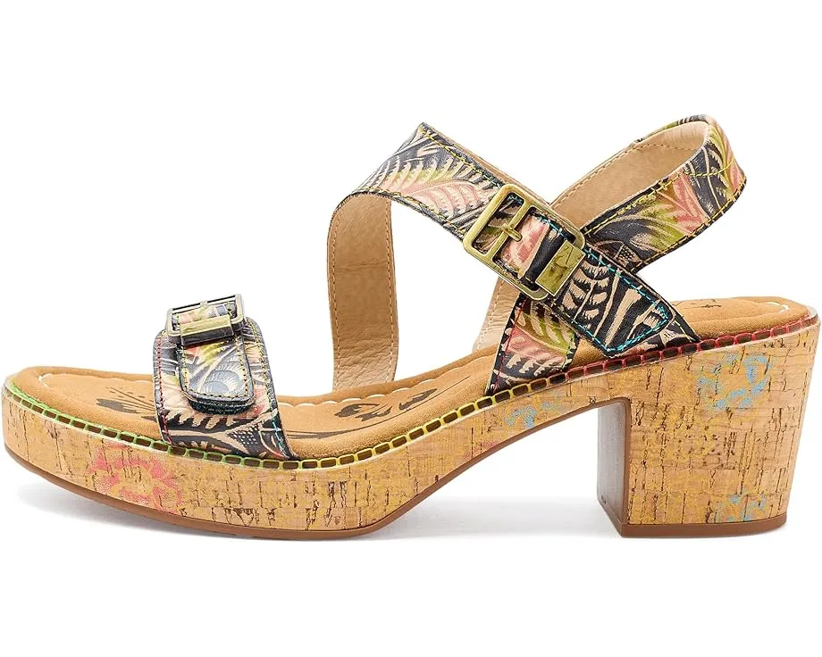 Сандалии Jess от L'Artiste by Spring Step с ручной росписью и пробковым каблуком