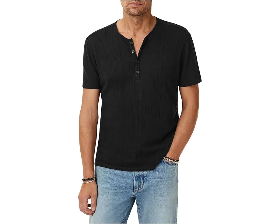 Футболка John Varvatos Ciel Henley с ребристой текстурой из органического хлопка