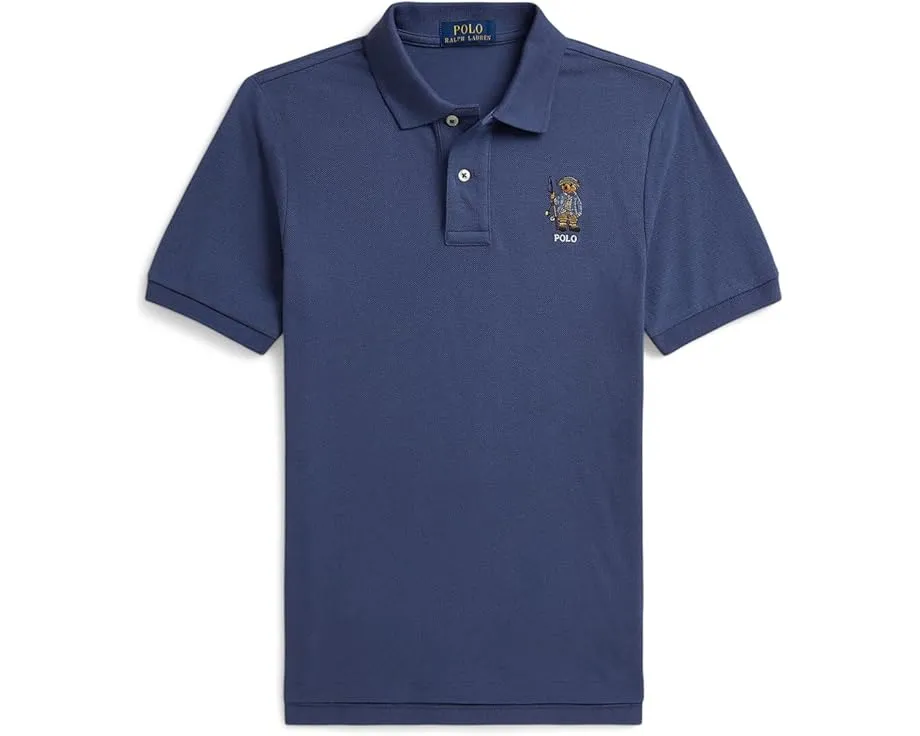 Хлопковая сетчатая поло с мишкой Polo Ralph Lauren (для старших детей)