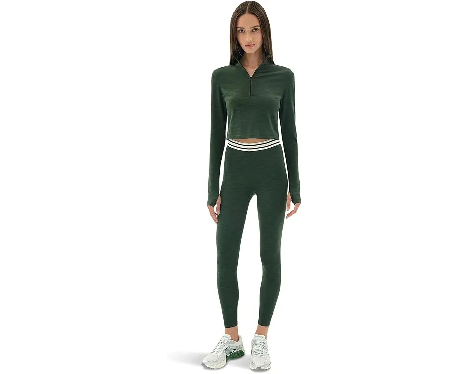 Леггинсы Splits59 Bailey High Waist Active Rib 7/8 с рельефной резинкой и полосатым поясом