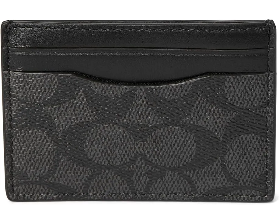 Картхолдер COACH с клипсой для денег из фирменного полотна