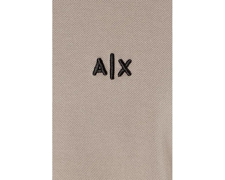 Поло Armani Exchange из стрейч-хлопка пике с классическим кроем и коротким рукавом