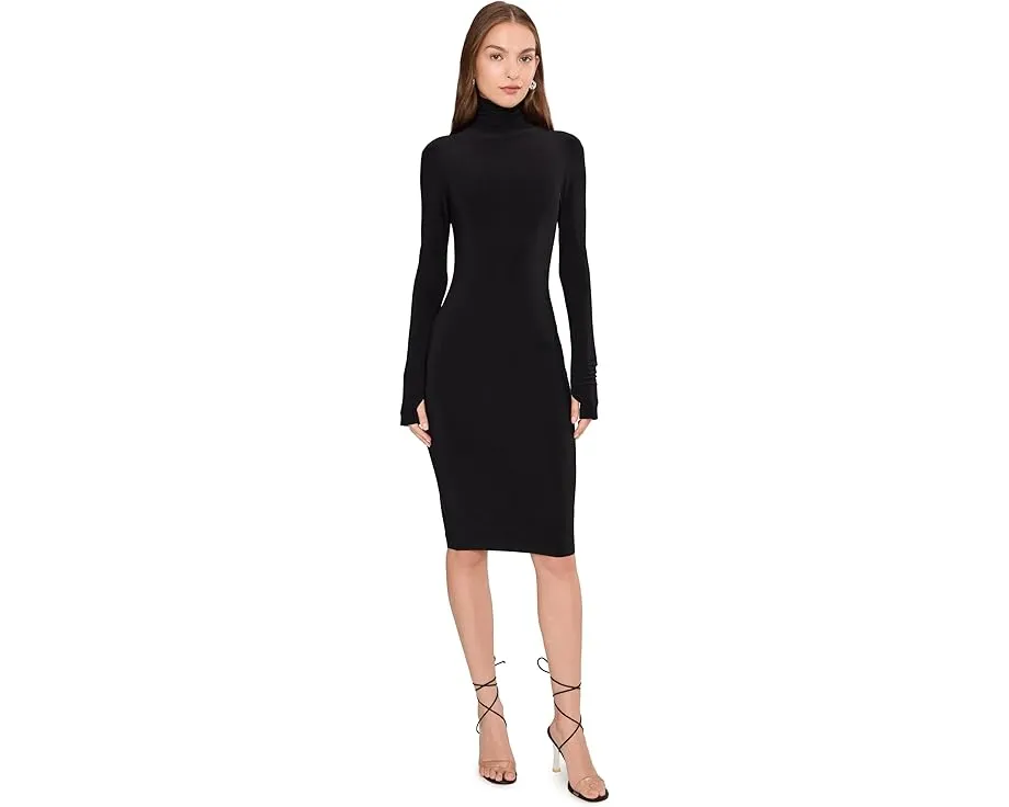 Платье Norma Kamali Long Sleeve Turtleneck Dress To Knee с водолазкой