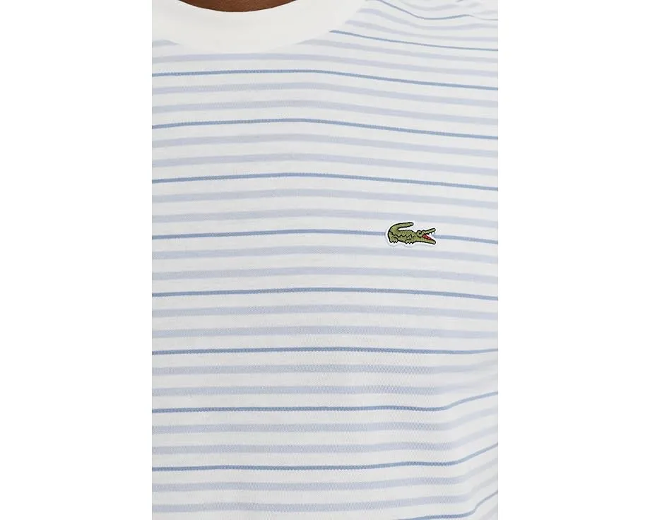 Футболка Lacoste из хлопка в полоску с вышитым логотипом