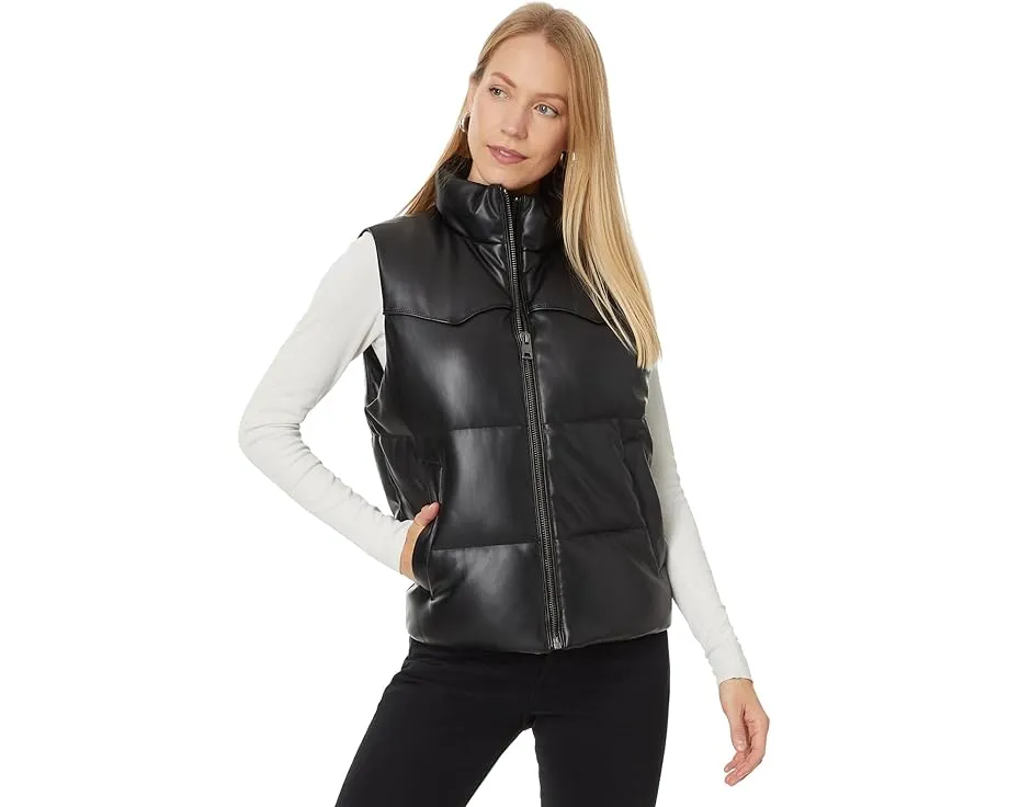 Levi's стеганый жилет из искусственной кожи с воротником стойкой