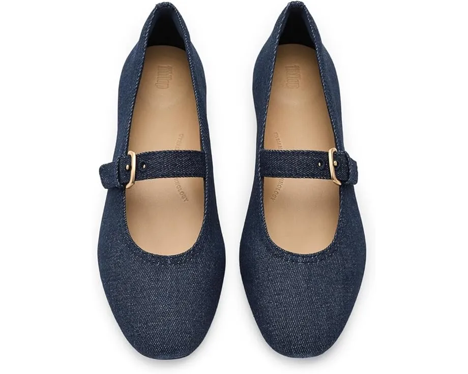 Туфли FitFlop Delicato Mary Jane из денима на клиновидном каблуке