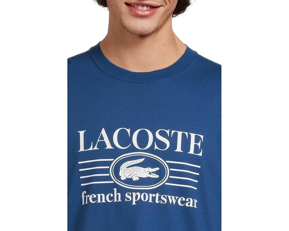 Футболка Lacoste Classic Fit Cotton Print с принтом и вышитым крокодилом