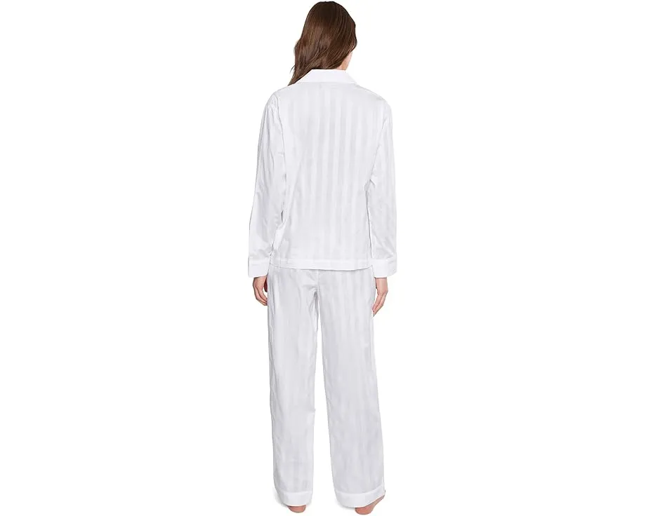 Пижамный комплект Lauren Ralph Lauren с длинным рукавом и отложным воротником