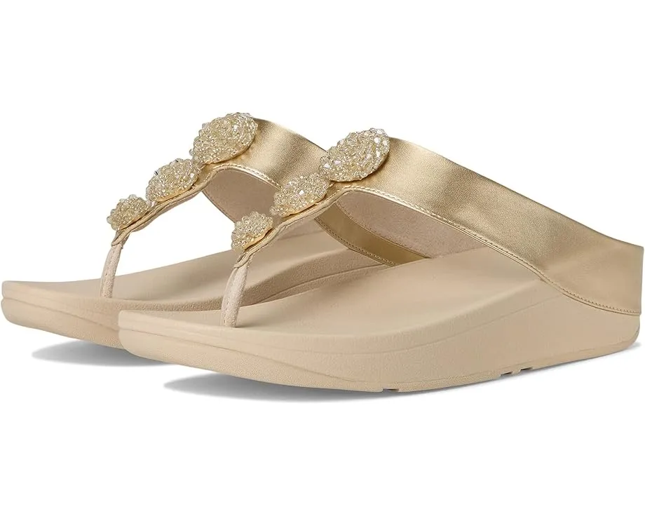 FitFlop Fino Beadie-Button с металлизированным межпальцевым ремешком и бусинами