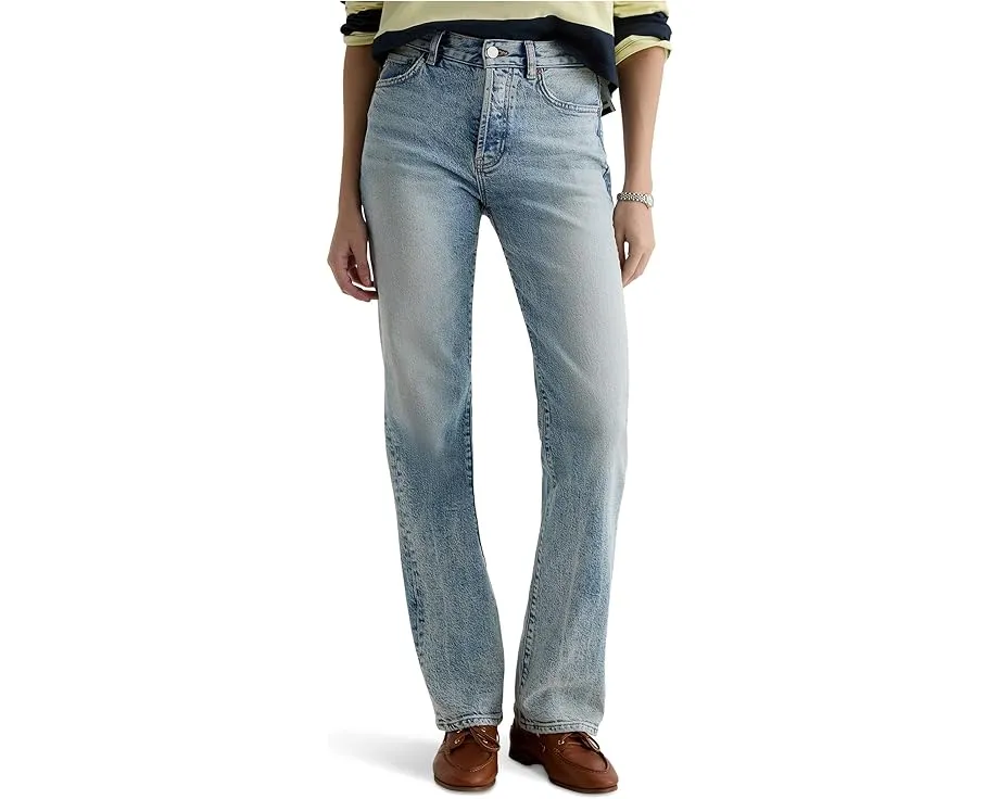 Джинсы AG Jeans Sydney Mid-Rise Stovepipe с прямым узким кроем и застежкой на пуговицы