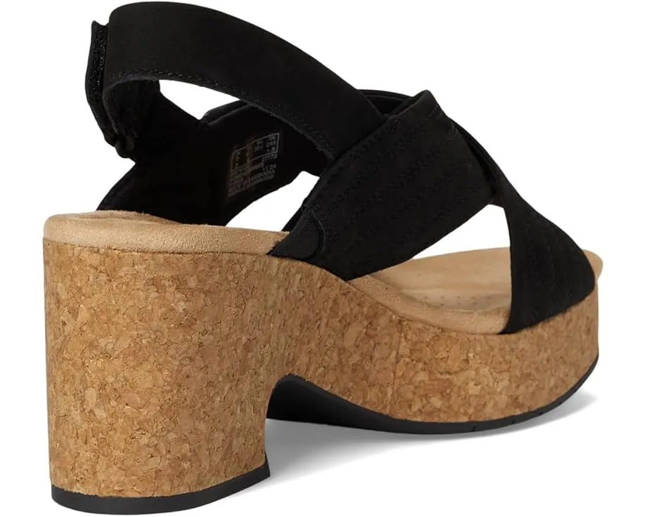 Сандалии Clarks Nerisa West на пробковом каблуке 75 мм с ручной строчкой