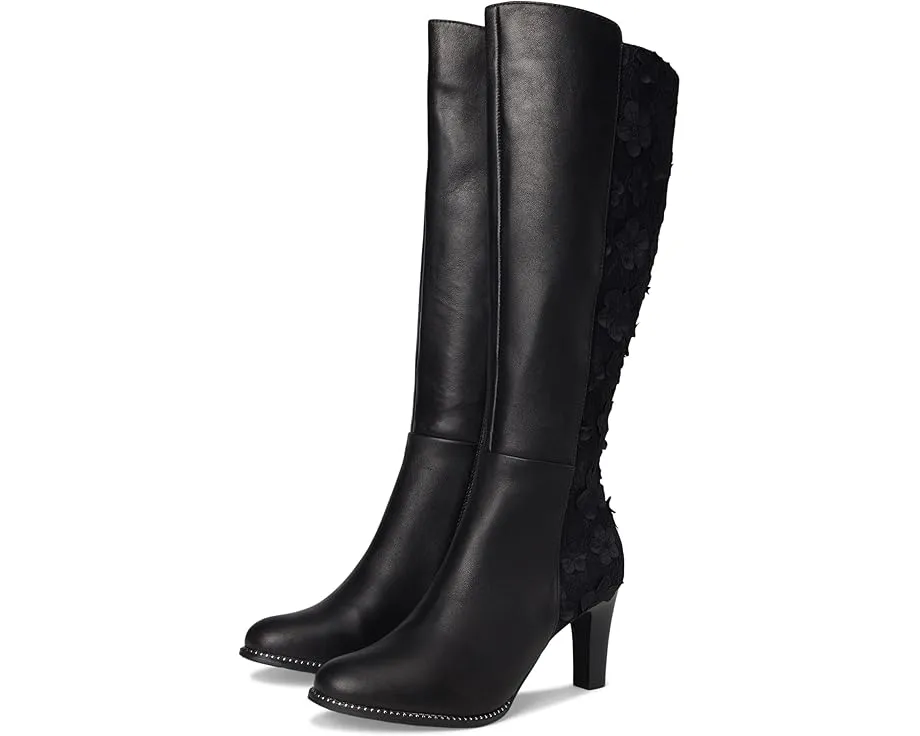 Сапоги Rozena до середины икры с аппликацией и каблуком 8 см